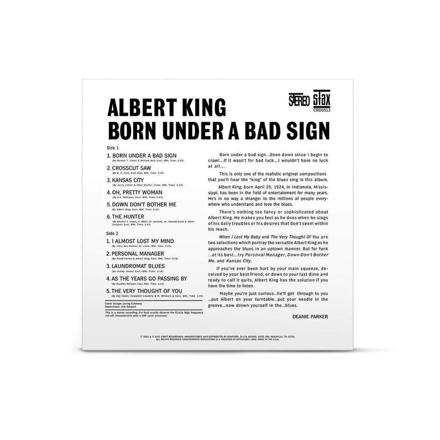 Albert King Born Under A Bad Sign Vinyl Record